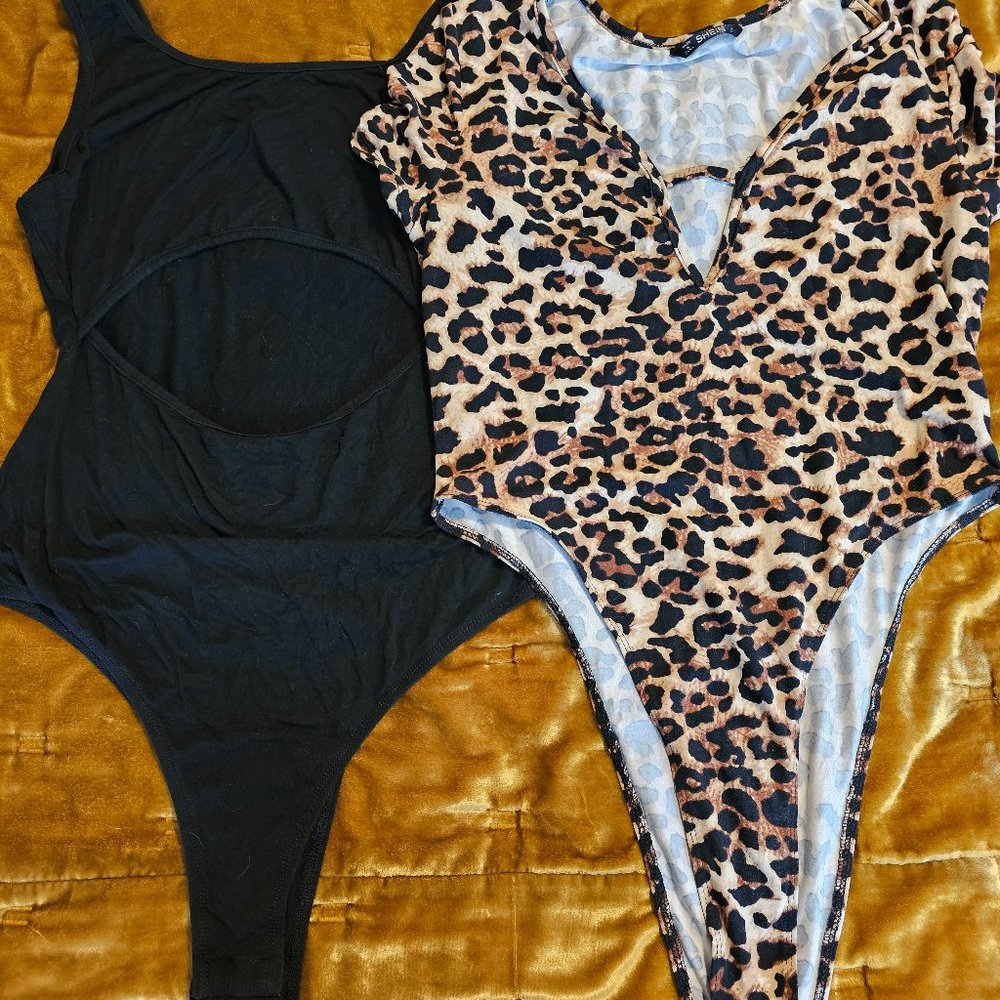 Two Shein Stretchy Bodysuits